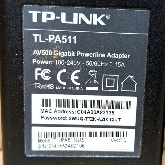TP-LINK TL-PA511 500Mbps LOT OF 2 AV500 GIGABIT POWERLINE ADAPTER - Picture 5 of 8